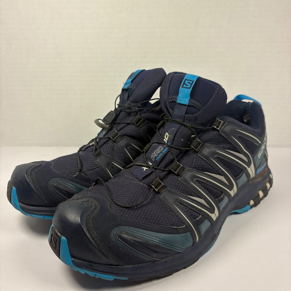Salomon XA Pro 3D Gore-Tex Mens Trail Running Shoes Navy Blue Size 13 393320